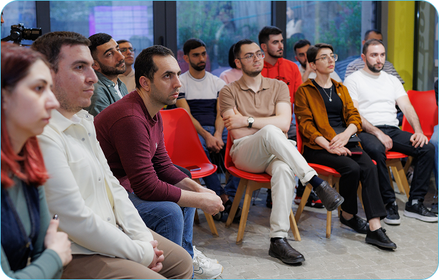 Vision Pro meetup audience at Simply Technologies Leo office